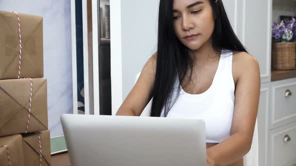 Young Pregnant Working With Laptop And Smartphone