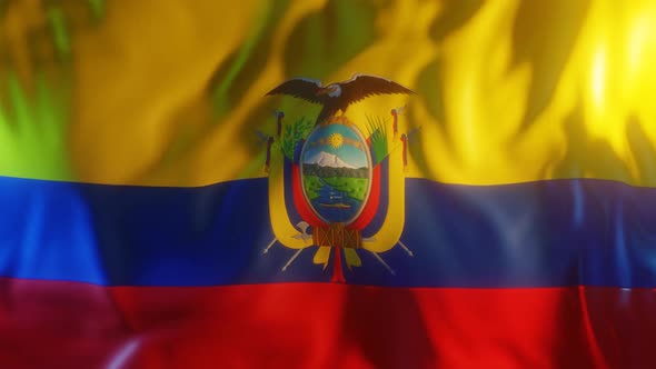Ecuador Flag with Edge Bump
