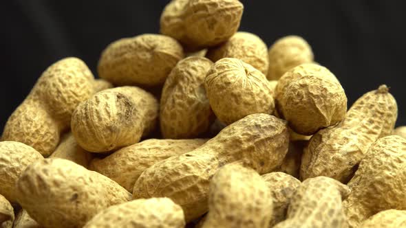 Ground Peanuts Rotate As Background Peanuts in Shells Ground Nuts