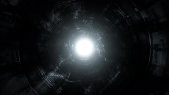 Abstract Simple Space Ship Tunnel Portal 4K 02