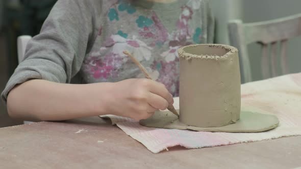 Children's Master Class in Clay Modeling. Ceramic Workshop