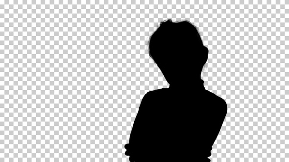 Silhouette Little girl posing in different poses, Alpha Channel alt