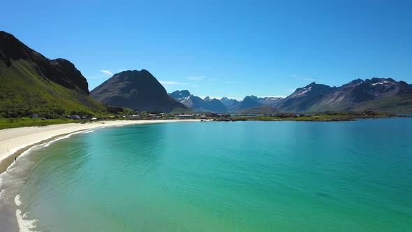 Beach Lofoten Islands Is an Archipelago in the County of Nordland, Norway