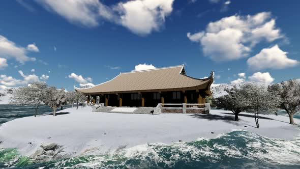 Ancient house in the middle of the beach