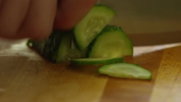 Slicing Fresh Cucumber