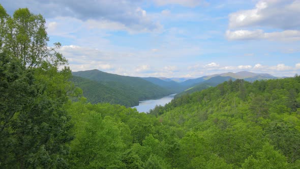 Scenic 4K Beautiful Mountain Lake Flyover