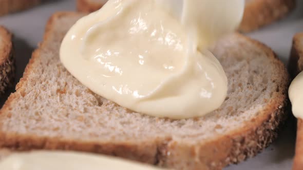 The Butter on the Toasted Bread in the Plate