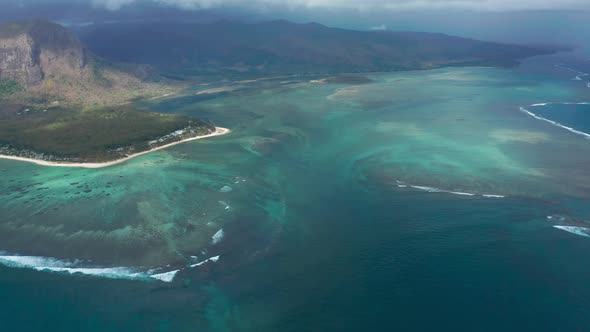 Aerial View of the Le Morne Peninsula on the Island of Mauritius