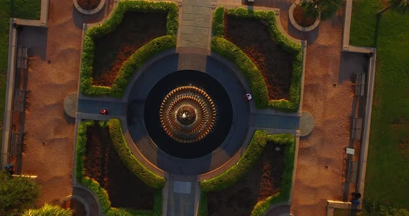 Aerial Overhead View of Pineapple Fountain in Charleston SC