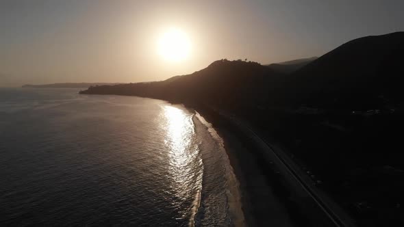 Sunset on the Malibu, California coastline