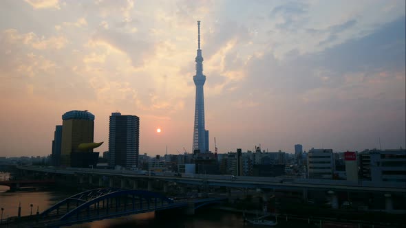 Beautiful Tokyo sky tree around with other building in Tokyo Japan