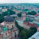Aerial View Over The Church In Lviv City - VideoHive Item for Sale