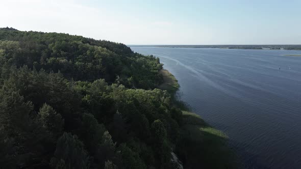 Dnipro River. Aerial View. Landmark of Ukraine