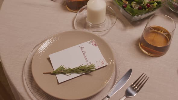 Table Set for Christmas Dinner