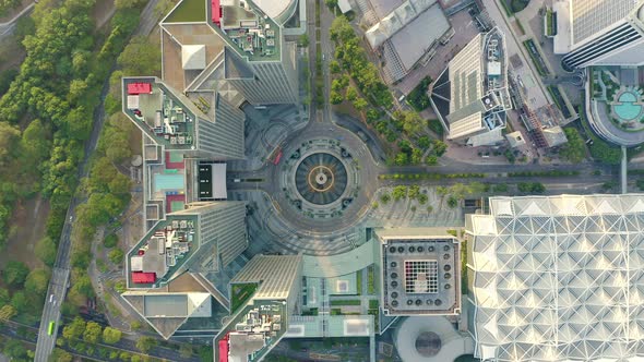 Drone Aerial top view 4k Footage of Singapore City