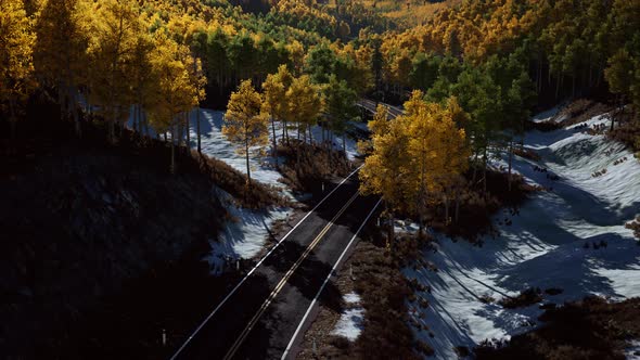 Beautiful Winter Road Seen From Above