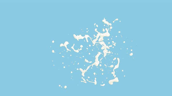 Milk Spread 3D Rendering  Motion Include Alpha