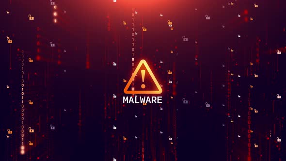 Cyber Security Malware Matrix Binary Digital Background Animation