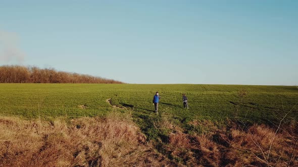 Happy Brothers Running Together 