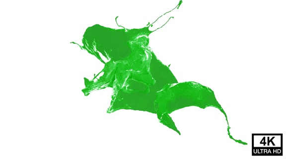 Collision Of Streaming Green Paint Splash V7 alt