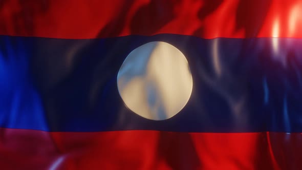 Laos Flag with Edge Bump