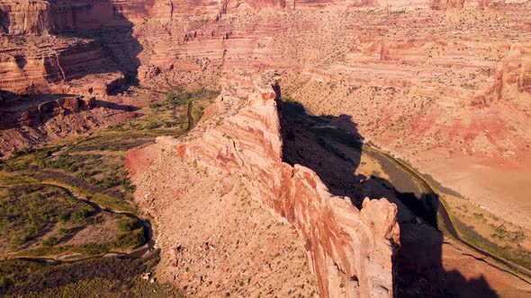 Aerial of the San Rafael River Canyon in Utah