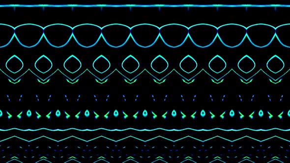 Patterns of abstract geometric luminous stripes in full color