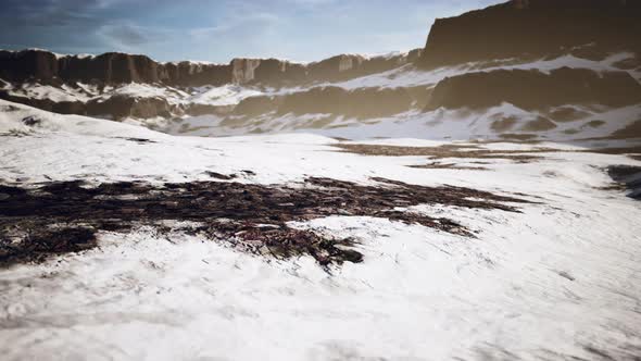 Rocks and Hills Under the Snow