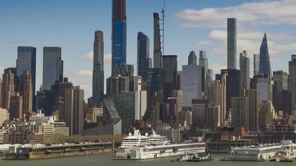 New York City Skyline with Dramatic Clouds