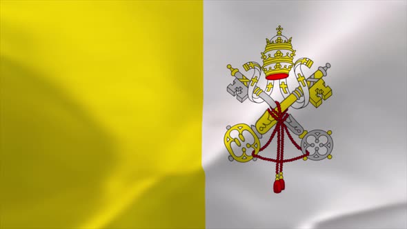 Vatican City Waving Flag Animation 4K Moving Wallpaper Background