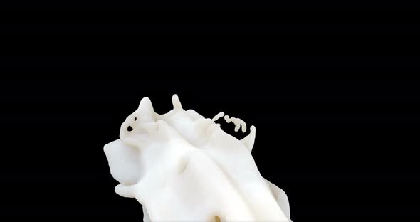 Spinning Splash Isolated on Black Background alt