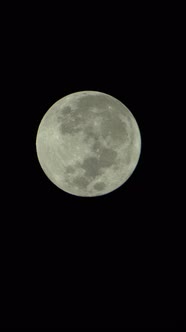 Vertical Video of the Full Moon in the Night Sky