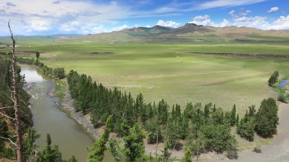 Valley with Orkhon River Bend