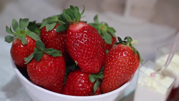 Fresh Big Red Strawberries Background
