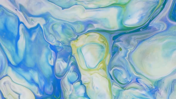 Abstract Light Pastel Streams Flow Along the Plane on a Blue Background