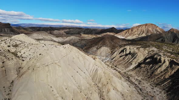 Tabernas Desert Landscape, Spain. Aerial View