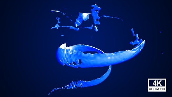 Twisted Blue Paint Splash 4K alt