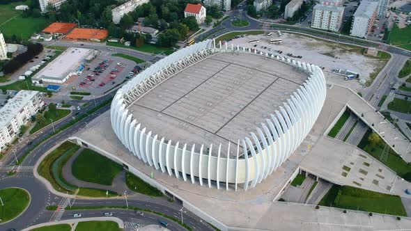 Aerial View Of Arena Zagreb Multi-purpose Indoor Arena In Zagreb, Croatia.