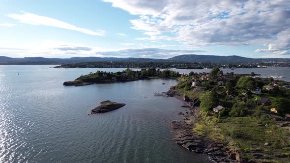 Nakkholmen Oslo Norway aerial drone 4K