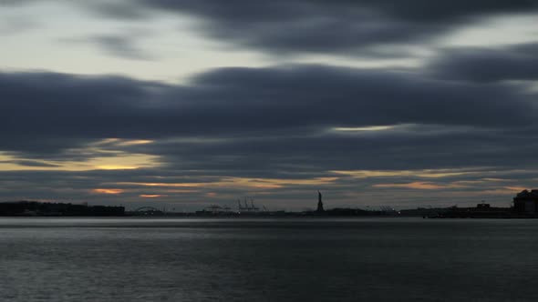 Statue Of Liberty seen from across the bay