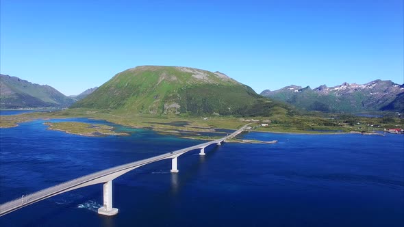 Amazing bridge on Lofoten islands in Norway