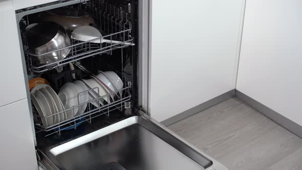 Modern Dishwasher Open Technology Kitchen