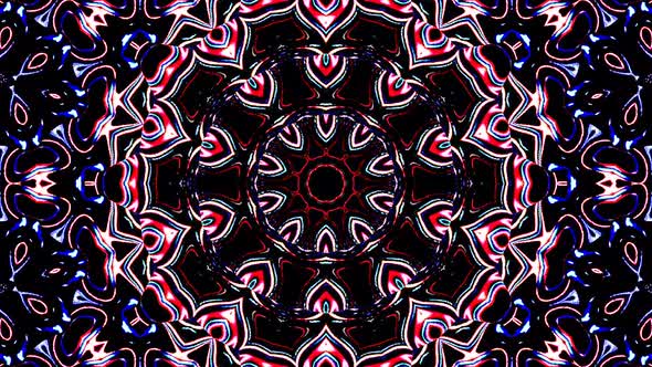 Abstract Kaleidoscope pattern with full colors. Magic mandala. 4k