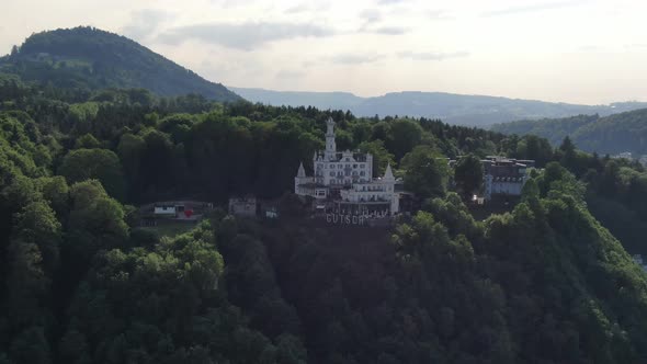 Aerial view of Chateau Gutsch in Lucerne city, Switzerland