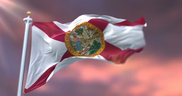 Flag of Florida State at Sunset