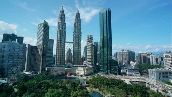 Petronas twin tower in the city at Malaysia