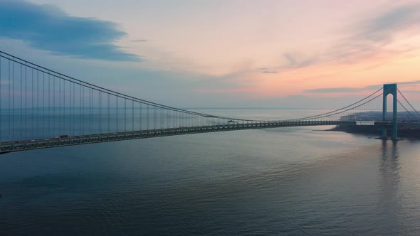 Verrazano narrow bridge in Sunset Hyperlapse