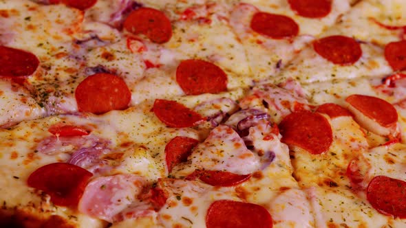 Texture of Appetizing Large Pizza