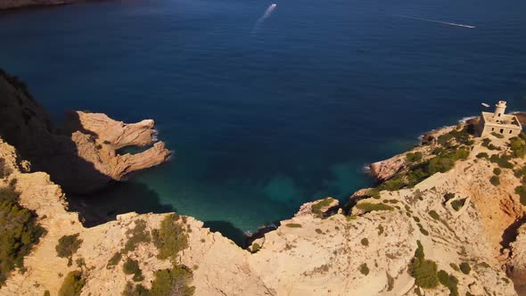 Punta Grossa lighthouse in Ibiza, Spain