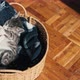 Two Cute Little Kittens are Playing in a Wicker Basket - VideoHive Item for Sale